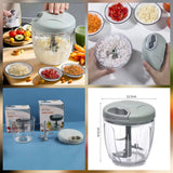 Stainless Steel 5 Blades Manual Food Vegetable Chopper