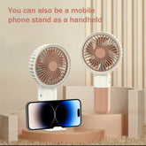 Rechargeable Fan With Mobile Phone Holder