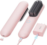 Portable Hair Straightener Comb with USB Rechargeable Feature, Negative Ion Hair Straightener Brush for women, Anti-Scald