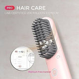 Portable Hair Straightener Comb with USB Rechargeable Feature, Negative Ion Hair Straightener Brush for women, Anti-Scald