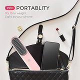 Portable Hair Straightener Comb with USB Rechargeable Feature, Negative Ion Hair Straightener Brush for women, Anti-Scald