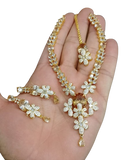 Ad zircon set Indian made golden polish D-5