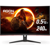 AOC FRAMELESS CURVED GAMIING LED 32" C32G2ZE (0.5ms MPRT, 240Hz, VA Panel, FHD (1920 x 1080), LOW INPUT LAG, AMD Free Sync, Low Blue light, Curvature: 1500R, (Adjustments: Tilt) (Display port x 2 HDMI 2.0) & Vesa Mount)