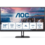 AOC FRAMELESS LED 32" Q32V5CE (1ms (MPRT), 75Hz, VA Panel, QHD (2560x1440), Adaptive Sync, Low Blue Light, Flicker free, Speaker: 5W x 2, Adjustments: Tilt, (HDMI, Display port, USB HUB x 3.2 & USB-C) & Vesa Mount).