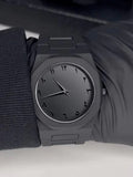 Aura Watch- Black Analog Watch for Men Boys - Stainless Steel Chain