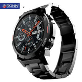 Ronin R-011 Luxe Smart Watch Metal Dial 1.43 Inches Amoled Display (Black)