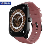 Ronin R-06 Smart Watch Amoled Big Always Active Display + 1 FREE Black Strap With Every Watch (Black_Maroon)