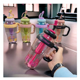 Premium 1200ML Large Capacity Water Glass Bottle with Straw and Extra Tea Infuser