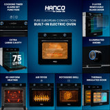 Pure European Convection Built-in Electric Oven (Black) - HBOV 75415E- B