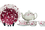 Claytan Crystal Pink All Over (Postive) 24pcs Tea Set - 6 Person