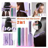 Cordless/Wireless Rechargeable Travel Comb Hair Straightener