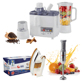 High Quality (3 In 1) Hard Juicer, Blender, Grinder + SG Hand Blender SG-9900 + SG Deluxe Automatic Iron