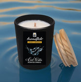 Cool Water Scented Candle in Black Glass – Bold & Refreshing Fragrance
