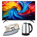 Crown 32 Inches Full HD Smart LED TV CR-32 + Premium Electric Kettle + Premium Iron