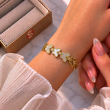Sparkling Crystal-Studded Butterfly Motif Charm Bracelet⭐ for Women – Elegant Designer-Inspired Wristwear