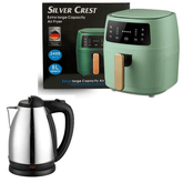 Silver Crest Digital LCD 8L Multifunctional Air Frye - Random Color + Premium Electric Kettle