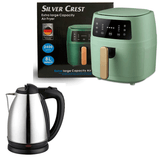 Silver Crest Digital LCD 8L Multifunctional Air Frye - Random Color + Premium Electric Kettle