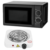 Premium 20L Solo Microwave Oven + Premium Electric Stove