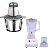 Electric Meat Chopper Stainless Steel Machine - 3L + Imported Blender Grinder 2 In 1