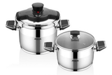 Arshia Twin Pressure Cooker 4L+6L Gray