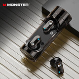 Monster XKT13 Wireless Bluetooth 5.3 Headphones TWS Mini Earbuds Lipstick Design Headset Noise Reduction Earphones With rope New - Black