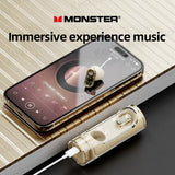 Monster XKT13 Wireless Bluetooth 5.3 Headphones TWS Mini Earbuds Lipstick Design Headset Noise Reduction Earphones With rope New - Black