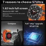 New S7 Ultra Smartwatch Bluetooth HD Call 750MAh Battery Heart Rate Blood Oxygen Health Monitor Multi-Motion Compass Smart Watch