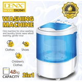 Denx DX2041 Mini Portable 2-in-1 Washing Machine 4.8KG Capacity, Compact Twin Tub Washer and Spinner for Clothes, Baby Garments, Shoes | DX2041
