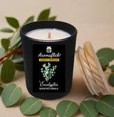 Eucalyptus Scented Candle in Black Glass – Luxurious & Refreshing Scent