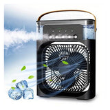 Humidifier Cooling Fan, Personal USB Air Cooler Fan, Mini Air Freshener Cooling Fan, Water Mist Humidification Fan, 3 In 1 Portable Fan Air Conditioner, Desktop Electric Fan Air Cooler, LED Light Humidifier, USB Powered (Random Color)