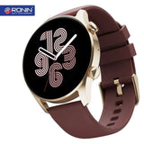 Ronin R-08 Always On Display Smart Watch +1 Free Black Strap with Every Watch (Golden-Maroon)