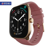 Ronin R-06 Smart Watch Amoled Big Always Active Display + 1 FREE Black Strap With Every Watch (Golden_Maroon)