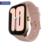 Ronin R-06 Smart Watch Amoled Big Always Active Display + 1 FREE Black Strap With Every Watch (Golden_Pink)