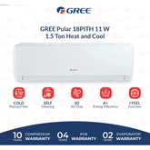 Gree Split AC 1.5 Ton Inverter GS-18PITH11W - Pular Series (Heat and Cool)