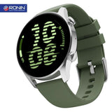 Ronin R-08 Always On Display Smart Watch +1 Free Black Strap with Every Watch (Silver-Glass Green)