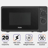 Haier HMW-20MBS/MWS Solo Microwave Oven (20 Liters, 700W)