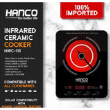 Hanco HIRC-110 A-Grade Polish Glass, Power 200 To 2200W, Overheating Protection, Child Safety Lock, For All Cockwear, Touch Panel, Energy Saver, Temperature control