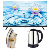 Hi-Q 32″ F2 Metal Body Android Tv With Voice Control + Premium Electric Kettle + Premium Iron