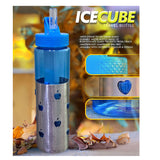 Stainless Steel Base Direct Sip Water Bottle with Travelling Ice Cube Portion