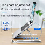 Portable Foldable Laptop Stand – Adjustable Aluminum Metal Stand with Anti-Slip Rubber Grips