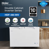 Haier HDF-385I Inverter Double Door Series ( Inverter + Balanced Cooling + Super Freeze Function + Twin Cabinet ) Deep Freezer - 13.60 Cu Ft