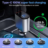 4 IN 1 Retractable Car Phone Charger