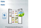 Haier Refrigerator - Model HRF-622 ICG (Glass Door) Side by Side | No Frost Multi Air flow | Twin Inverter Technology | 22 Cubic Feet