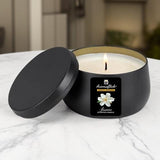 Jasmine Scented Candle in Black Tin – Elegant Floral Aroma