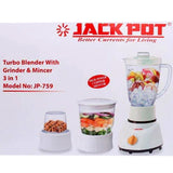 Jackpot U/B Heavy Duty Blender 3in1 With Unbreakable Jug - JP-759