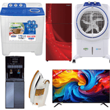 Waves Glass Door Galaxy Refrigerator WR-311 11 CFT + Boss Twin Tub Baby Washing Machine K.E 6550 + Boss Solar Air Cooler ECM 8000 IB + Crown 2 Tap Water Dispenser + SG Deluxe Automatic Iron