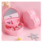 Heart Shape 2 Layer with Mirror Plastic Jewelry Organizer (with Box Packing)