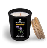 Luxury Lavender Candle in Black Glass – Peaceful Aroma