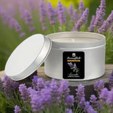 Lavender Scented Candle in Silver Tin