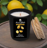 Lemon Scented Candle in Black Glass – Bold Citrus Freshness